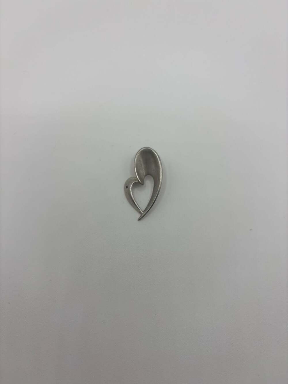 Sterling Silver Abstract Heart Pendant 925